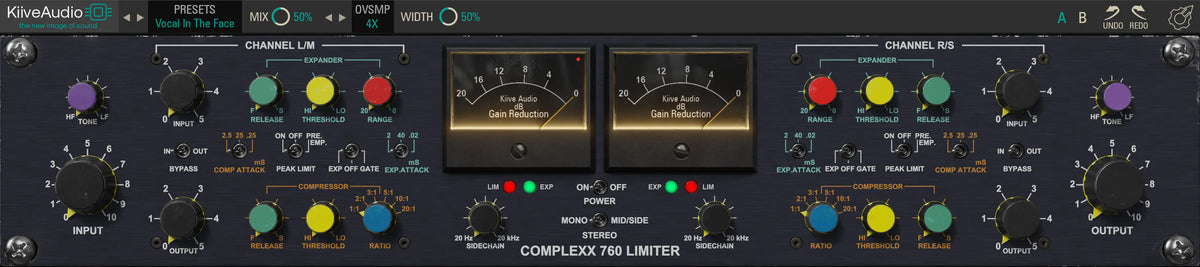 Complexx compressor Attack, Release, Threshold and Ratio controls.