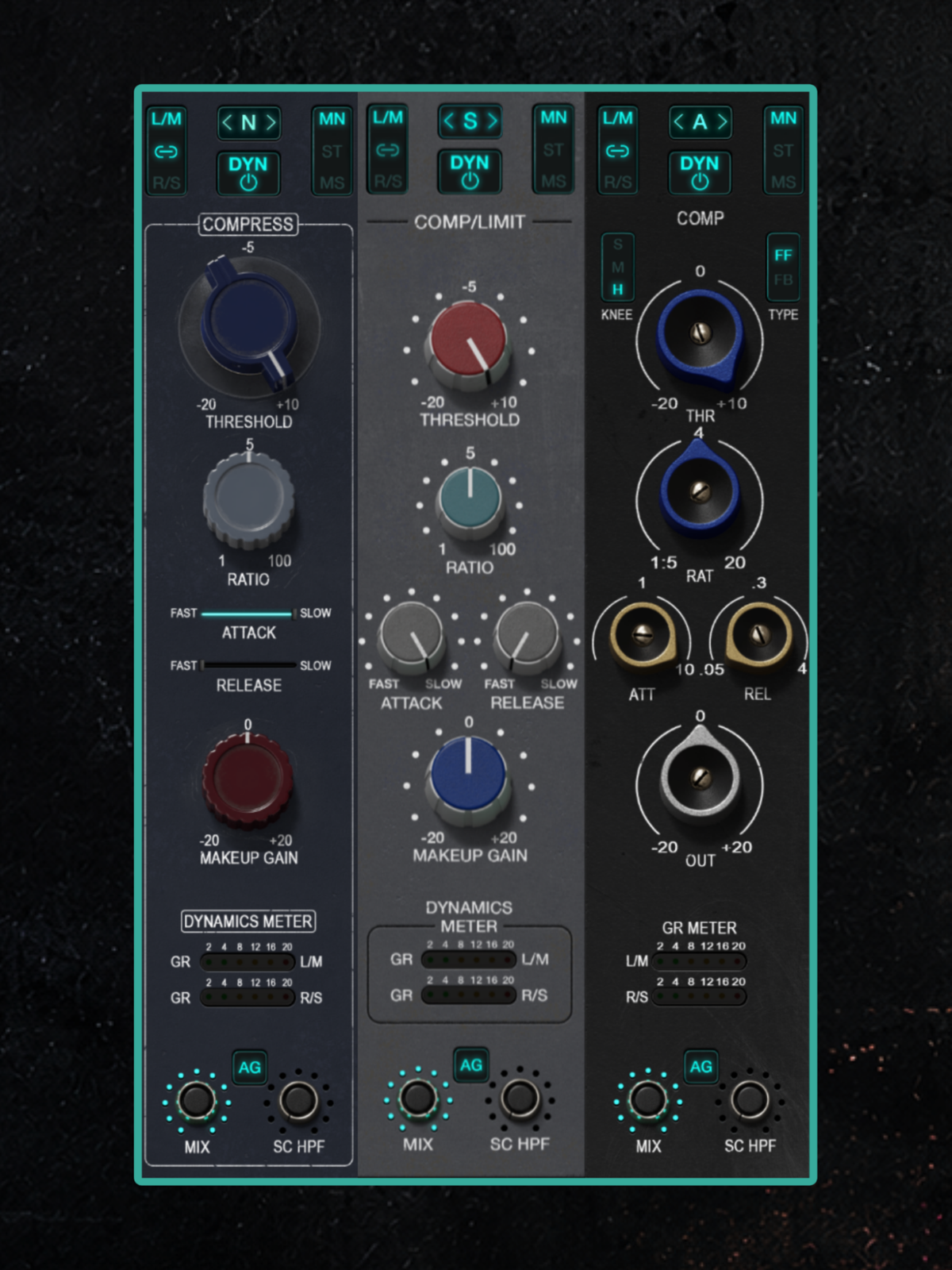 All three KStrip dynamics modules, including complete frames