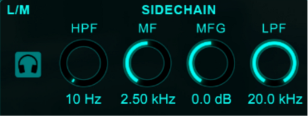 Actual XBus sidechain filters, midband EQ and Solo controls