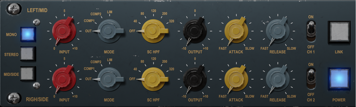 ADC1 compression, limiting, channel modes and Link controls
