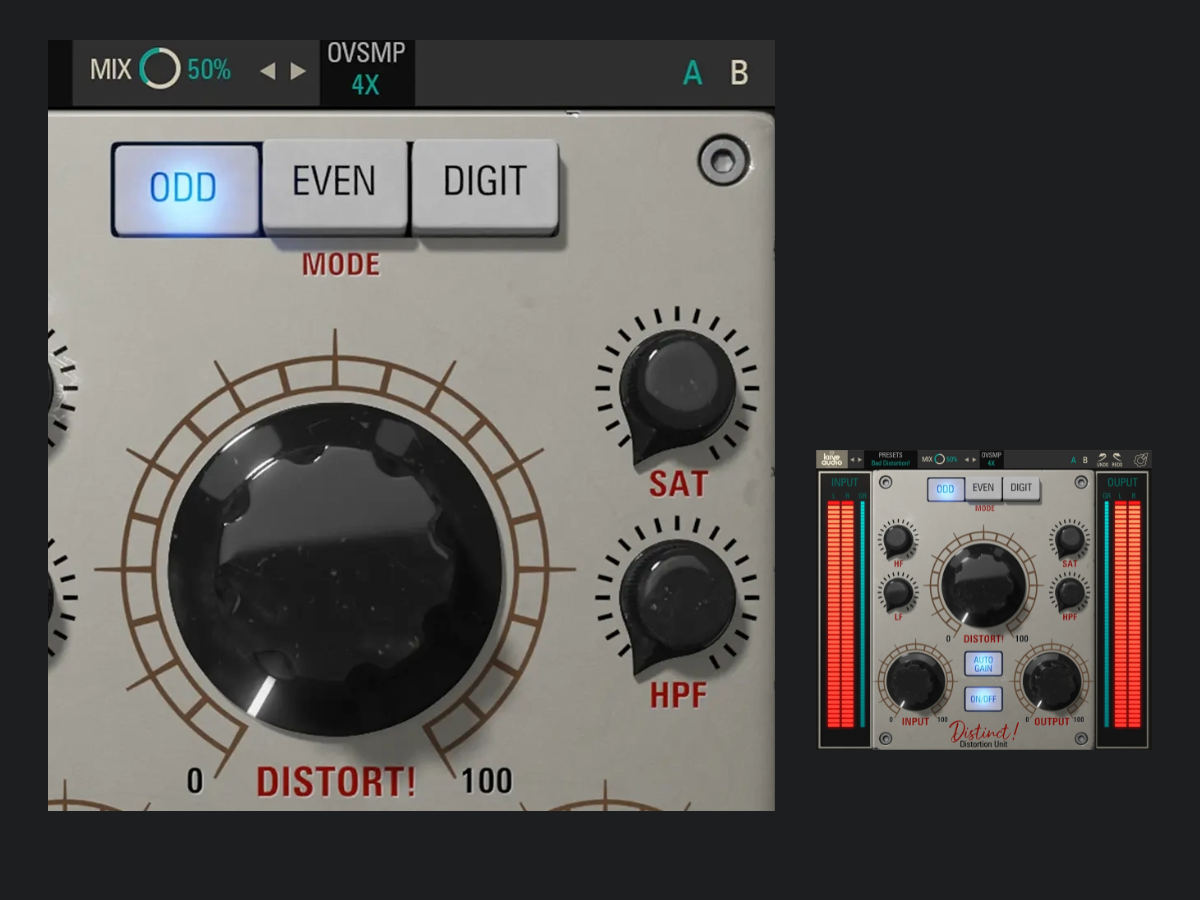 Distinct saturation controls with complete plugin context