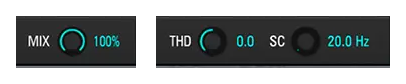 Only complete native MIX, THD and SC controls; no unrelated meters or repeated input