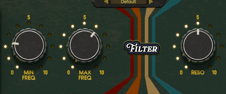 Complete Min Freq, Max Freq and Reso knobs with genuine faceplate context