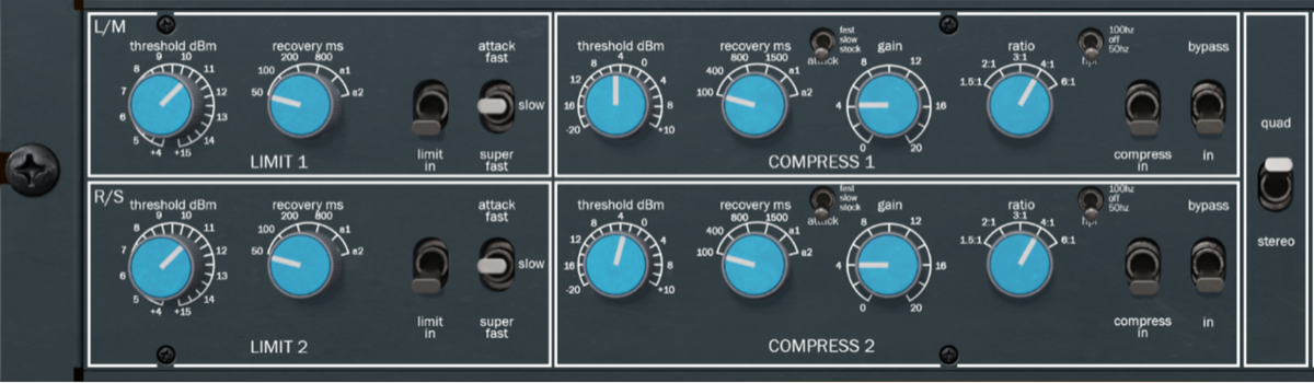 MK-609 compressor and limiter controls together