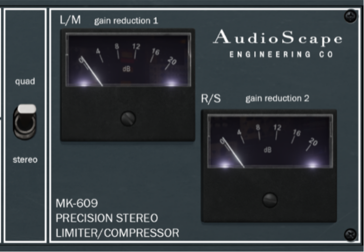 MK-609 channel detection controls and gain-reduction meters