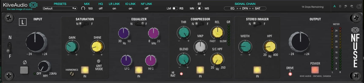 NFuse combining F input and EQ with N saturation and compression