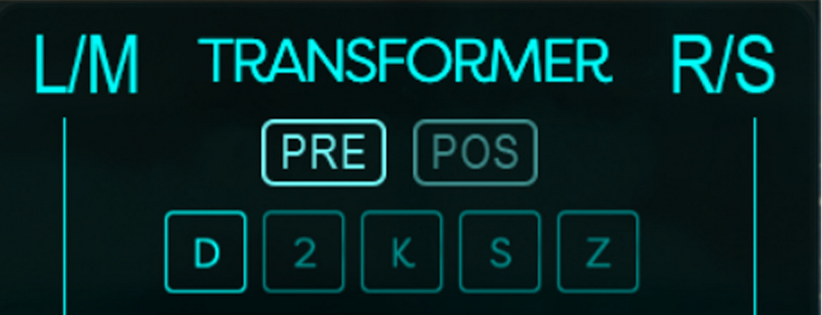 VX-Q PRE and POS transformer placement with the five transformer options