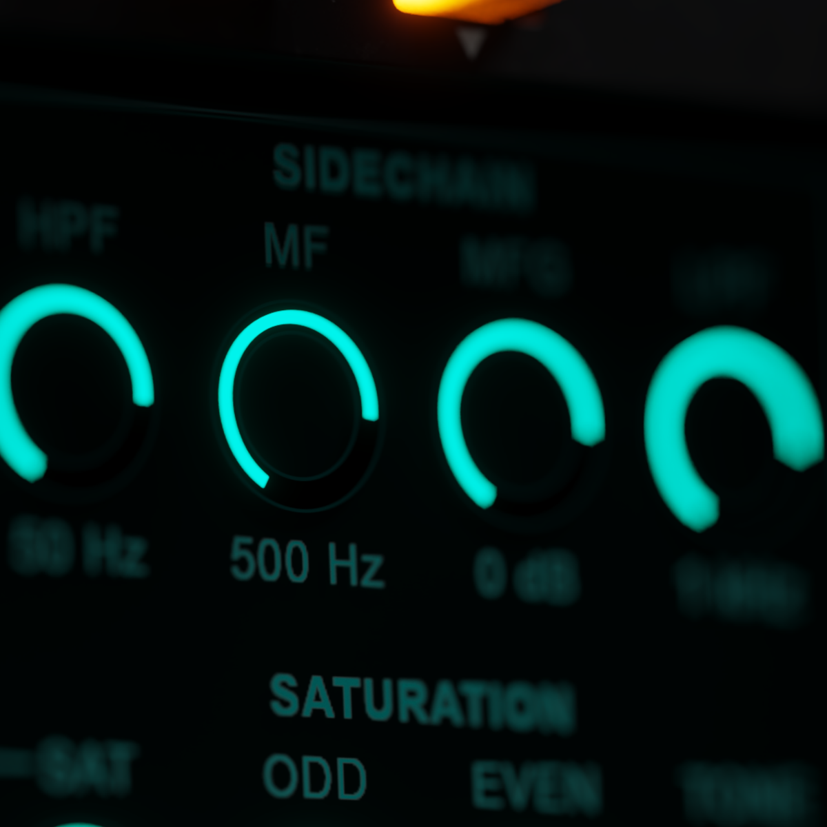 XBus sidechain filter controls for adjusting how low-end energy triggers compression.