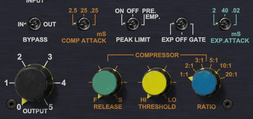 Complexx compressor Attack, Release, Threshold and Ratio controls plus native Mix