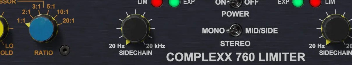 Complexx Input plus 1:1 compressor ratio and Mono, Stereo and Mid/Side controls