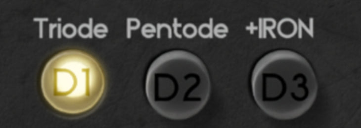 Tubetizer tube display and complete Triode, Pentode and +IRON selectors