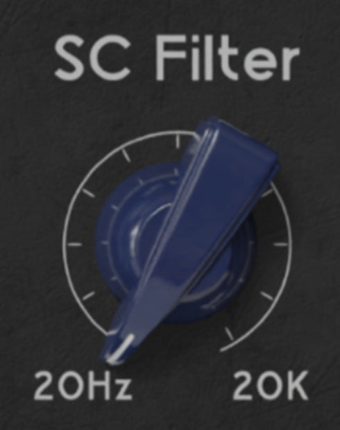 Tubetizer SC Filter knob, frequency scale and label